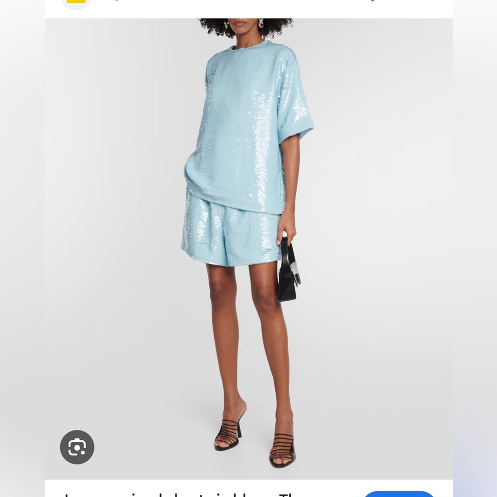My Theresa Frankie Set XS baby blue sequin NWT